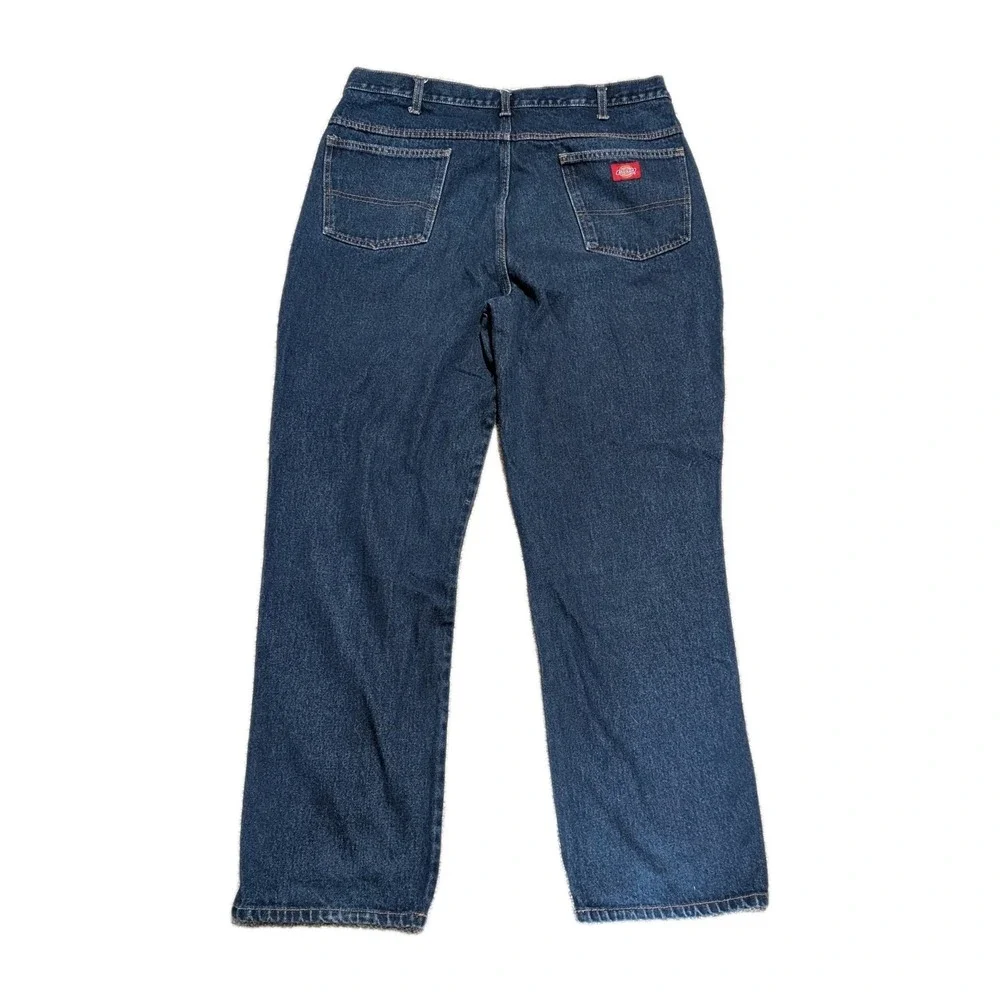 Dickies Men's Straight Leg Carpenter Denim Jeans 38x32‎ Relaxed Fit Dark Blue